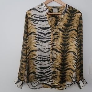 SEVEN SEVEN TIGER PRINT BLOUSE